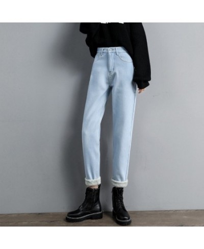 Winter Plus Velvet Thickened Loose Straight Harem Jeans Woman New Korean Version Non Strech $48.25 - Jeans