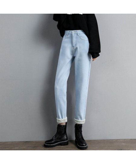 Winter Plus Velvet Thickened Loose Straight Harem Jeans Woman New Korean Version Non Strech $48.25 - Jeans