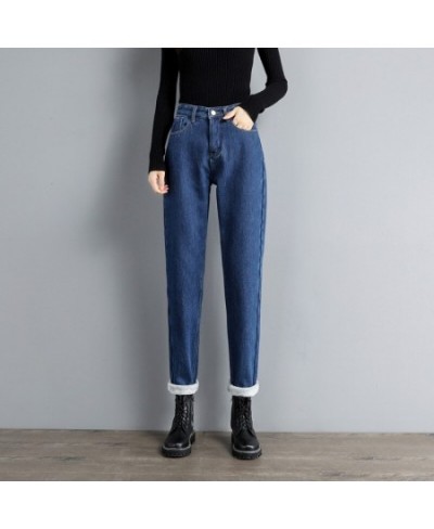 Winter Plus Velvet Thickened Loose Straight Harem Jeans Woman New Korean Version Non Strech $48.25 - Jeans