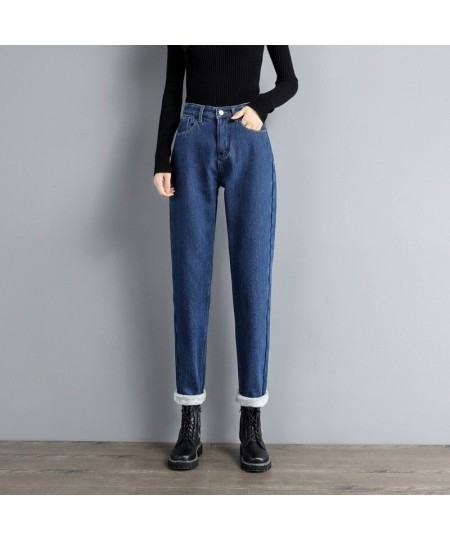 Winter Plus Velvet Thickened Loose Straight Harem Jeans Woman New Korean Version Non Strech $48.25 - Jeans