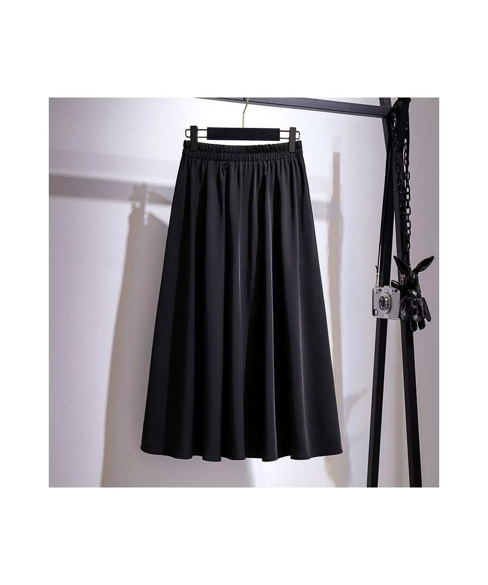 New 2023 Ladies Summer Plus Size Women Clothing Long Skirt For Women Large Casual Loose A-line Black Pleated Skirts 7XL $50.2...