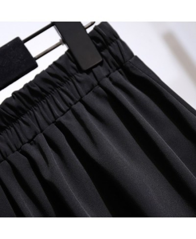 New 2023 Ladies Summer Plus Size Women Clothing Long Skirt For Women Large Casual Loose A-line Black Pleated Skirts 7XL $50.2...