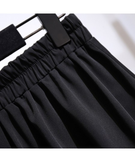 New 2023 Ladies Summer Plus Size Women Clothing Long Skirt For Women Large Casual Loose A-line Black Pleated Skirts 7XL $50.2...