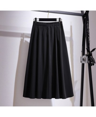 New 2023 Ladies Summer Plus Size Women Clothing Long Skirt For Women Large Casual Loose A-line Black Pleated Skirts 7XL $50.2...