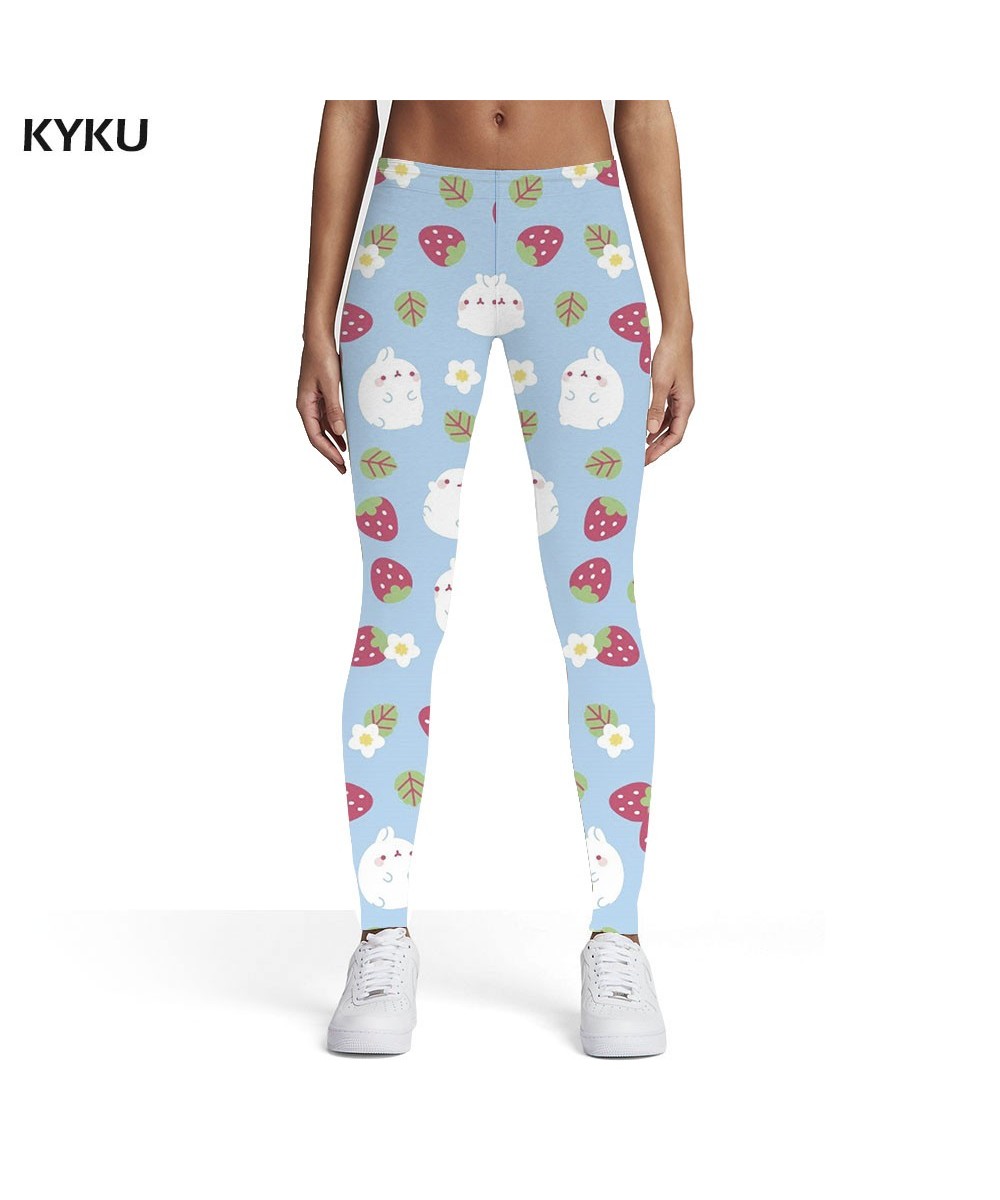 Rabbit Leggings Women Strawberry Sexy Flower Leggins Lovely Printed pants Womens Leggings Pants Jeggings Fashion Skinny $21.2...