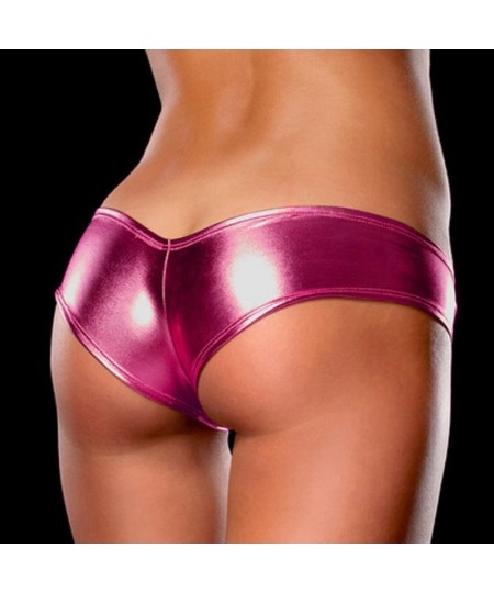 Lacquer Leather Trendy Panties Ladies Fashion Low-waist Panties Sexy Solid Color Panties Shiny Personality Panties $11.20 - U...