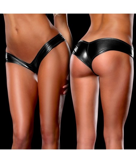 Lacquer Leather Trendy Panties Ladies Fashion Low-waist Panties Sexy Solid Color Panties Shiny Personality Panties $11.20 - U...