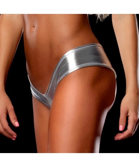 Lacquer Leather Trendy Panties Ladies Fashion Low-waist Panties Sexy Solid Color Panties Shiny Personality Panties $11.20 - U...