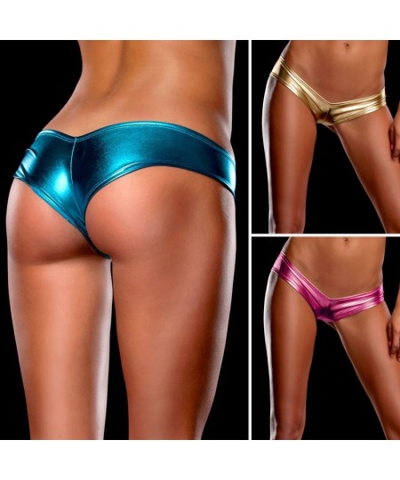 Lacquer Leather Trendy Panties Ladies Fashion Low-waist Panties Sexy Solid Color Panties Shiny Personality Panties $11.20 - U...