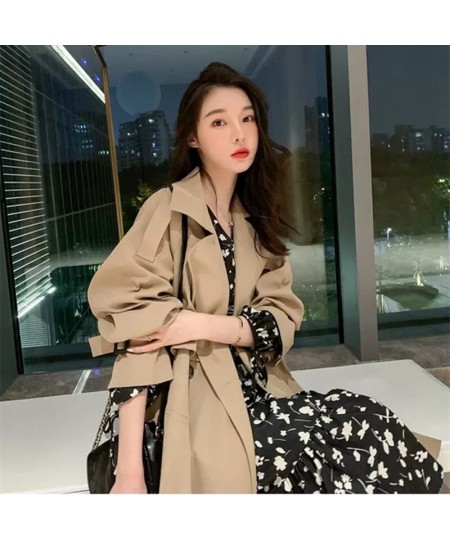 2022 Fashion Women Spring Autumn Long Light Trench Coat Warm Lapel Female Windbreaker Long Sleeve Lady Casual Khaki Trench $5...