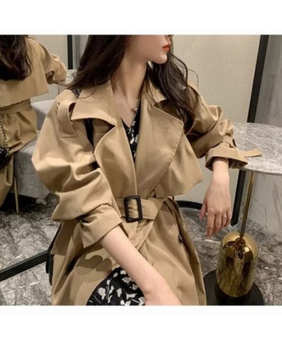 2022 Fashion Women Spring Autumn Long Light Trench Coat Warm Lapel Female Windbreaker Long Sleeve Lady Casual Khaki Trench $5...