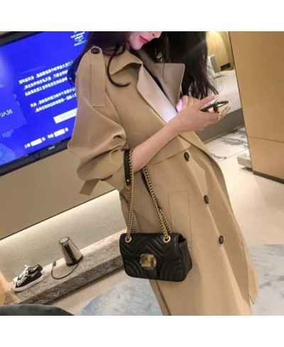 2022 Fashion Women Spring Autumn Long Light Trench Coat Warm Lapel Female Windbreaker Long Sleeve Lady Casual Khaki Trench $5...