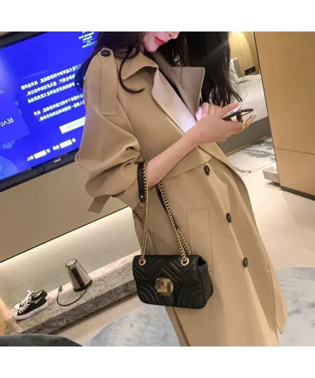 2022 Fashion Women Spring Autumn Long Light Trench Coat Warm Lapel Female Windbreaker Long Sleeve Lady Casual Khaki Trench $5...