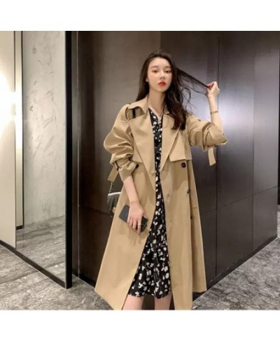 2022 Fashion Women Spring Autumn Long Light Trench Coat Warm Lapel Female Windbreaker Long Sleeve Lady Casual Khaki Trench $5...