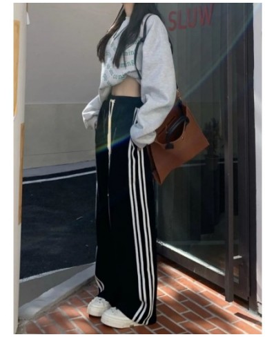 New Casual Korean Style Women Sweatpants Baggy Streetwear Tracksuit Pants Female Striped Trousers Japanese Fashion All-match ...