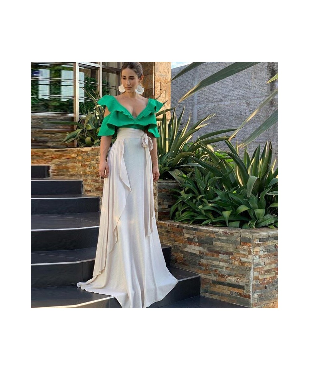 Modest Ivory Soft Silk Satin Long Mermaid Skirts Women To Formal Party Ruffles Sash Bow Floor Length Female Skirt $77.59 - Sk...