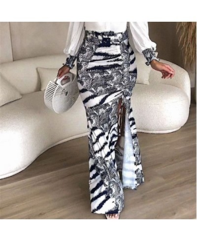 Summer Women Fashion Zebra Print Split Skirt Ruched Pleated High Street Wear Wrap Hip Midi Skirt $51.76 - Skirts