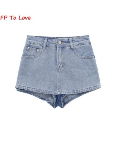 Denim Mini Shorts Skirts Basic Culotte Sexy Streetwear Woman Blue Black Quality Summer Spring Bottom $38.59 - Skirts