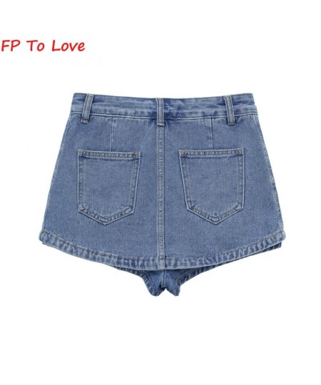 Denim Mini Shorts Skirts Basic Culotte Sexy Streetwear Woman Blue Black Quality Summer Spring Bottom $38.59 - Skirts