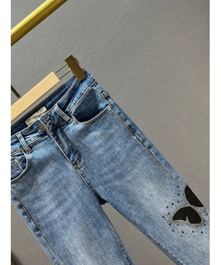 Butterfly Sequins Jeans Women Bling Bling Spring Autumn Woman High Waist Pencil Denim Pants $46.35 - Jeans