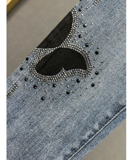 Butterfly Sequins Jeans Women Bling Bling Spring Autumn Woman High Waist Pencil Denim Pants $46.35 - Jeans