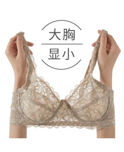 Seamless Bra Big Breasts Show Small Thin Section Fat Girl Anti-sagging Female No Steel Ring Lace Underwear Womens Lingerie $2...