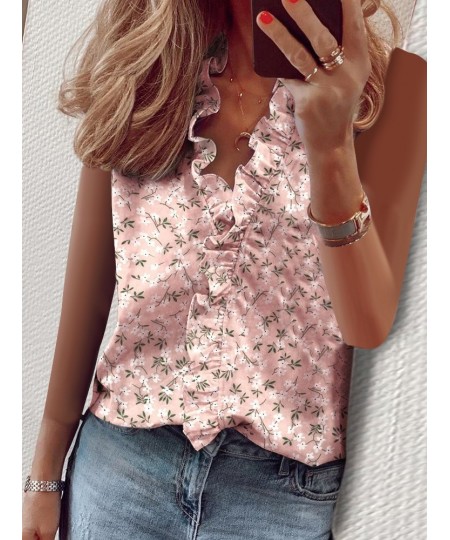 Casual Short Sleeve V Neck Ruffles Blouses Elegant Office Lady Shirts Summer Vintage Harajuku Loose Tops Female Boho Tunic $2...