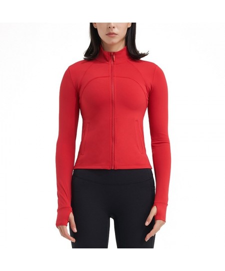 2022 Women's shirts quick-dry fitness shirts long-sleeved sports tops women's front zip yoga tops sports tops with thumb hole...