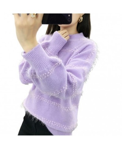 Lady Elegant Casual Warm Jumper Female Loose Pullover Sweater Tops 2023 Fashion Autumn Women Solid Knitted Sweater Pullovers ...