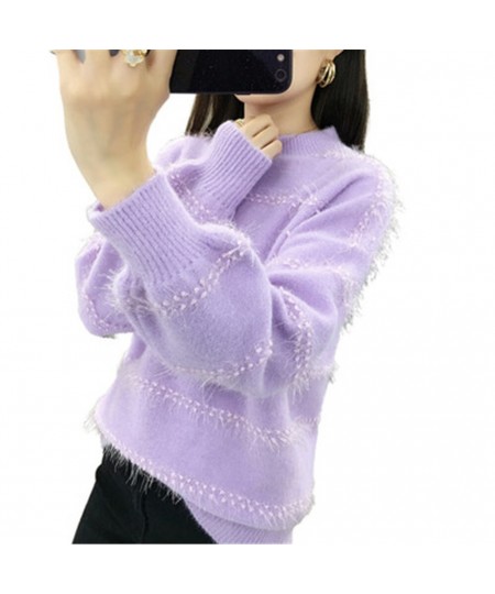 Lady Elegant Casual Warm Jumper Female Loose Pullover Sweater Tops 2023 Fashion Autumn Women Solid Knitted Sweater Pullovers ...