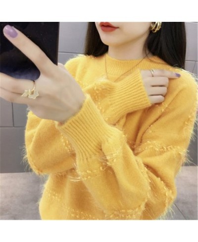 Lady Elegant Casual Warm Jumper Female Loose Pullover Sweater Tops 2023 Fashion Autumn Women Solid Knitted Sweater Pullovers ...