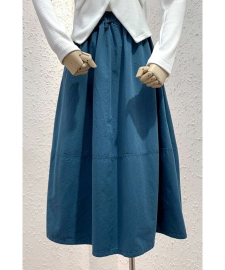 Early Spring New Elastic Medium Length Umbrella Skirt Washing A-shaped Casual and simple summer Skirt Solid color $48.19 - Sk...