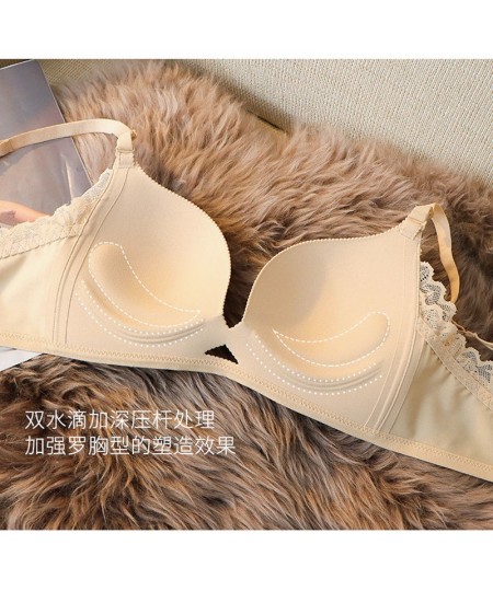 New Sexy Backless Underwear Women Thin Small Chest Push up Bras Wireless High-end Bra Top $25.57 - Underwear