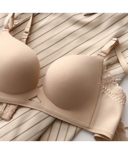 New Sexy Backless Underwear Women Thin Small Chest Push up Bras Wireless High-end Bra Top $25.57 - Underwear