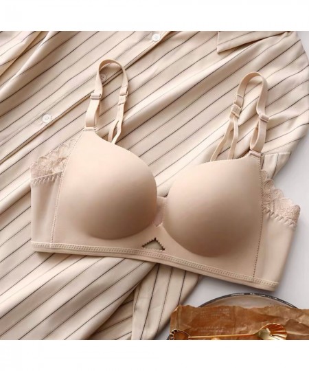 New Sexy Backless Underwear Women Thin Small Chest Push up Bras Wireless High-end Bra Top $25.57 - Underwear