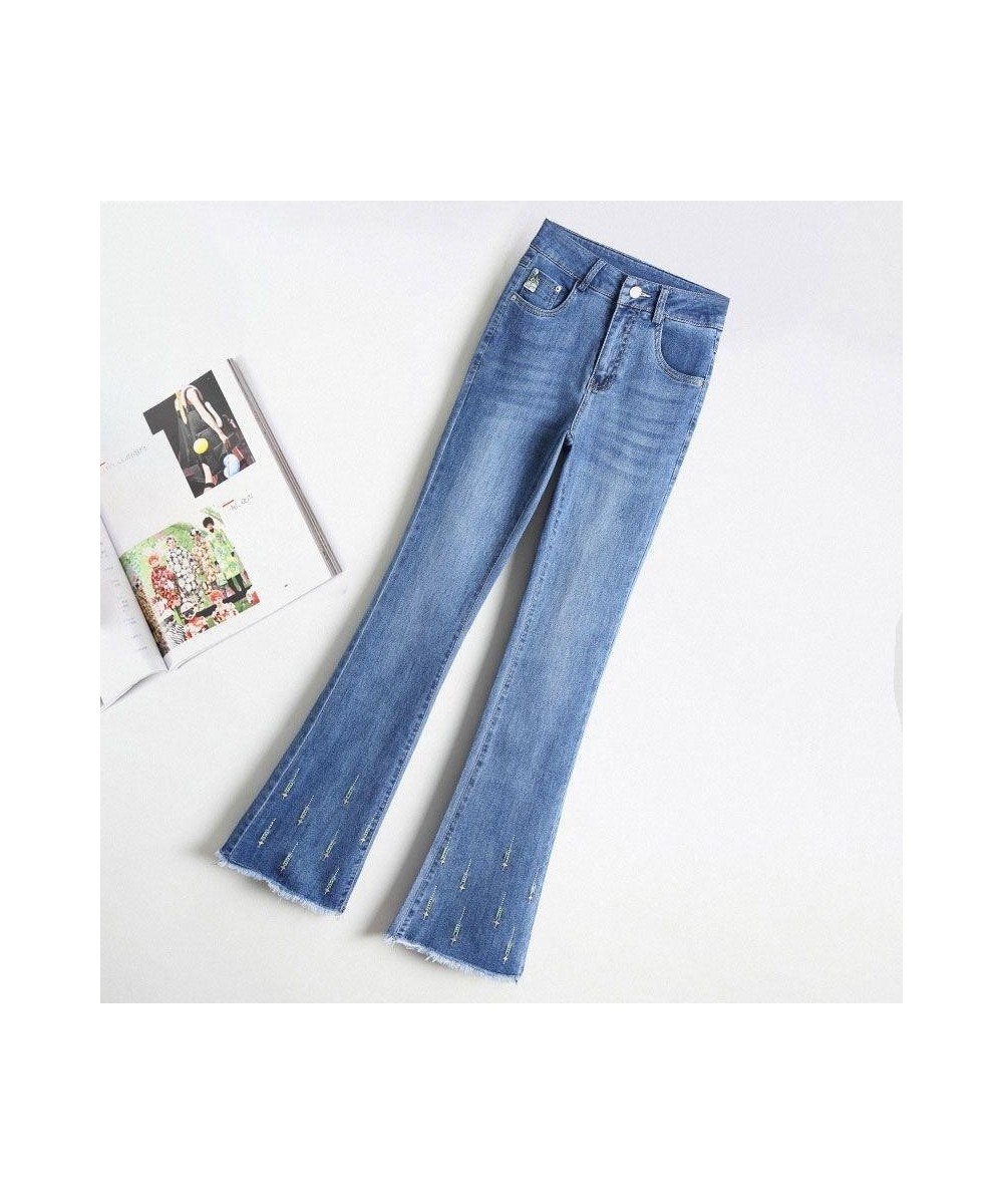 Flare Jeans Spring And Autumn 2023 New Loose Hem Straight Leg Pants High Waist Casual 9-inch Pants $40.07 - Jeans