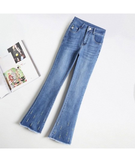 Flare Jeans Spring And Autumn 2023 New Loose Hem Straight Leg Pants High Waist Casual 9-inch Pants $40.07 - Jeans