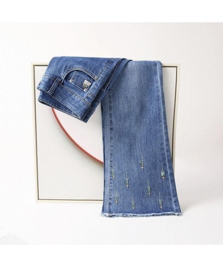 Flare Jeans Spring And Autumn 2023 New Loose Hem Straight Leg Pants High Waist Casual 9-inch Pants $40.07 - Jeans