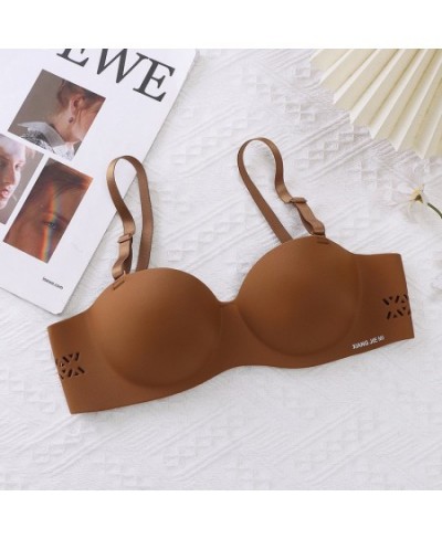 One Piece Seamless and Steel Ring Free Comfortable Bra Small Chest Gathered Hollowed Out Student Underwear Female $14.92 - Un...