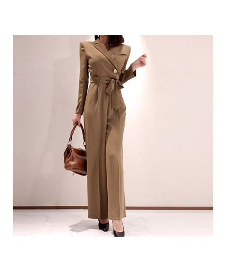 fashion spring work style women temperament outdoor comfortable solid jumpsuit cute casual high waist long jumpsuit $68.47 - ...