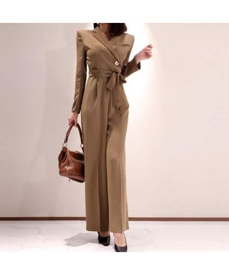 fashion spring work style women temperament outdoor comfortable solid jumpsuit cute casual high waist long jumpsuit $68.47 - ...