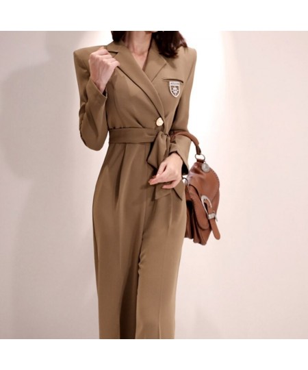 fashion spring work style women temperament outdoor comfortable solid jumpsuit cute casual high waist long jumpsuit $68.47 - ...