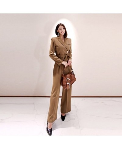 fashion spring work style women temperament outdoor comfortable solid jumpsuit cute casual high waist long jumpsuit $68.47 - ...