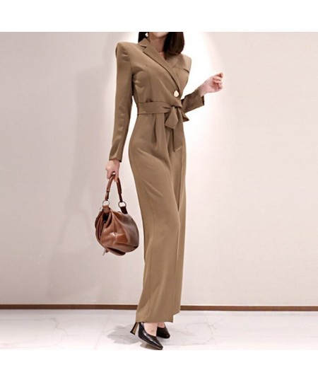 fashion spring work style women temperament outdoor comfortable solid jumpsuit cute casual high waist long jumpsuit $68.47 - ...