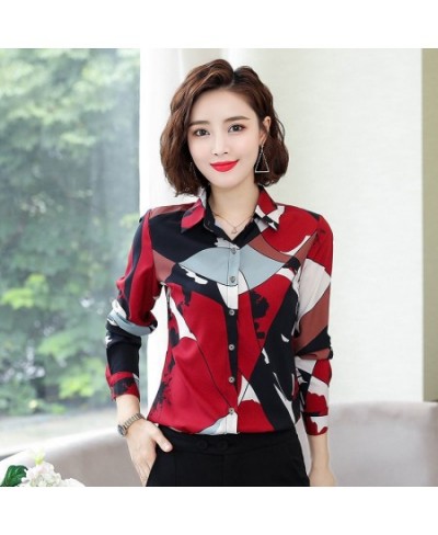 Lady Casual M-4XL Turn-down Collar Chiffon Blouses Shirts Women Spring Summer Style Long Sleeve Blusas Tops $27.77 - Tops & Tees