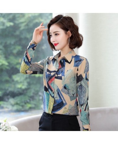 Lady Casual M-4XL Turn-down Collar Chiffon Blouses Shirts Women Spring Summer Style Long Sleeve Blusas Tops $27.77 - Tops & Tees