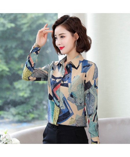 Lady Casual M-4XL Turn-down Collar Chiffon Blouses Shirts Women Spring Summer Style Long Sleeve Blusas Tops $27.77 - Tops & Tees