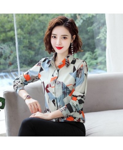 Lady Casual M-4XL Turn-down Collar Chiffon Blouses Shirts Women Spring Summer Style Long Sleeve Blusas Tops $27.77 - Tops & Tees