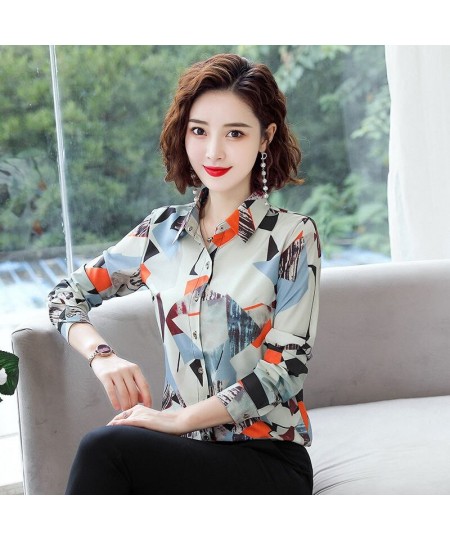 Lady Casual M-4XL Turn-down Collar Chiffon Blouses Shirts Women Spring Summer Style Long Sleeve Blusas Tops $27.77 - Tops & Tees