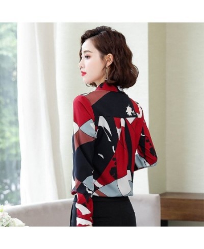 Lady Casual M-4XL Turn-down Collar Chiffon Blouses Shirts Women Spring Summer Style Long Sleeve Blusas Tops $27.77 - Tops & Tees